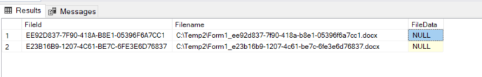 Picture showing the NDLFXFile DB extract.